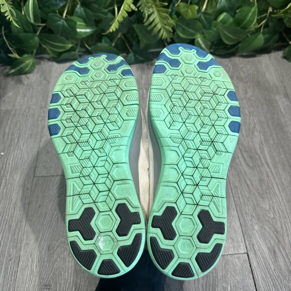 Nike Womens Free TR Fit 5 Running Shoes Comfort Sneakers White Teal Blue Size 7 - Picture 7 of 10